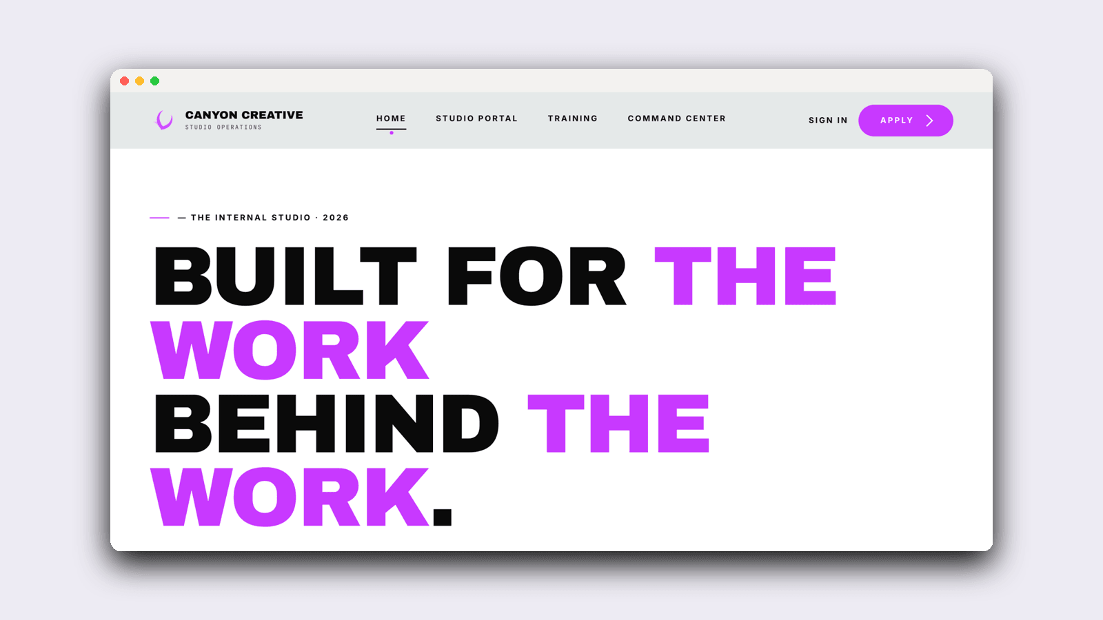 Canyon Creative Operations System