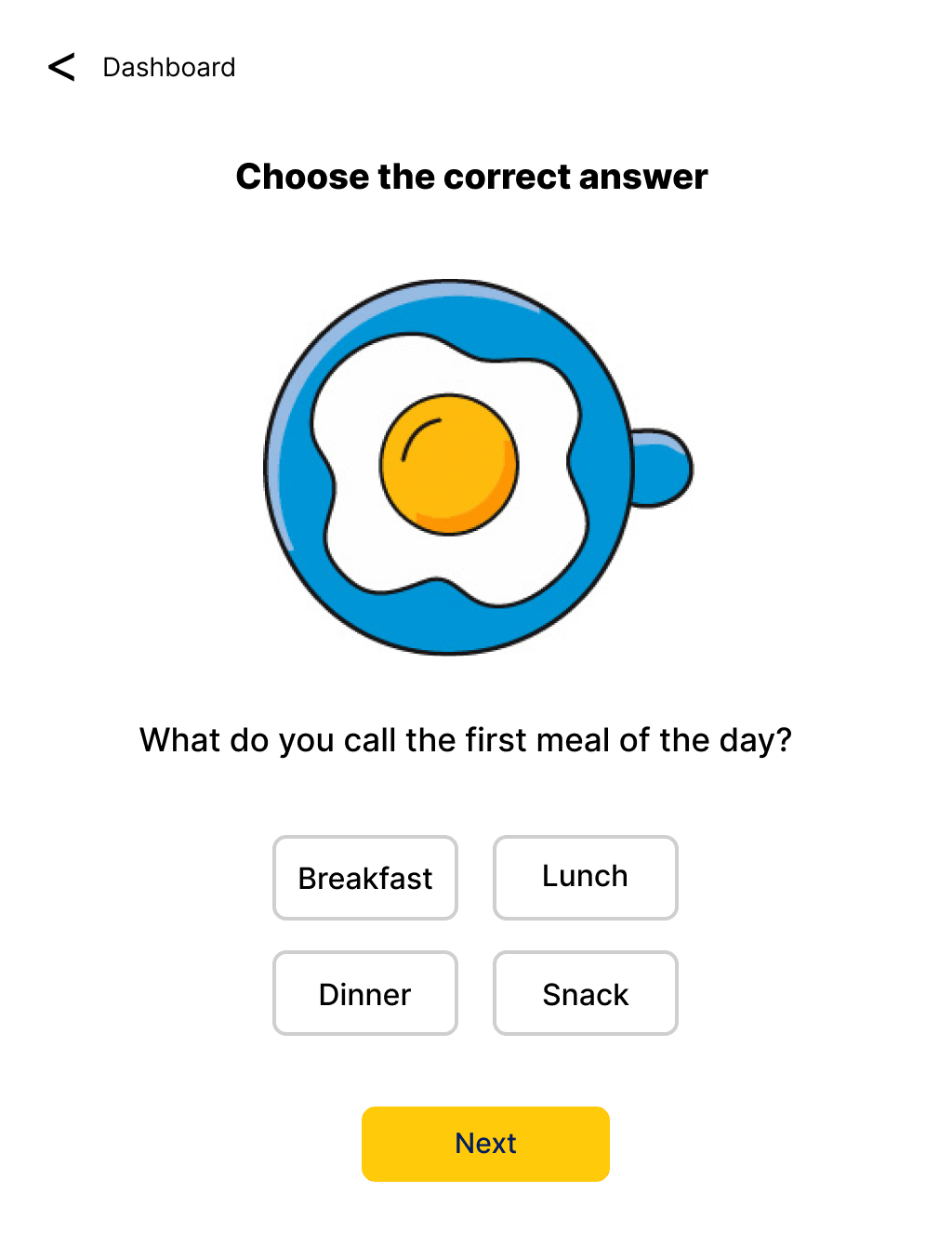 Linguist visual quiz exercise