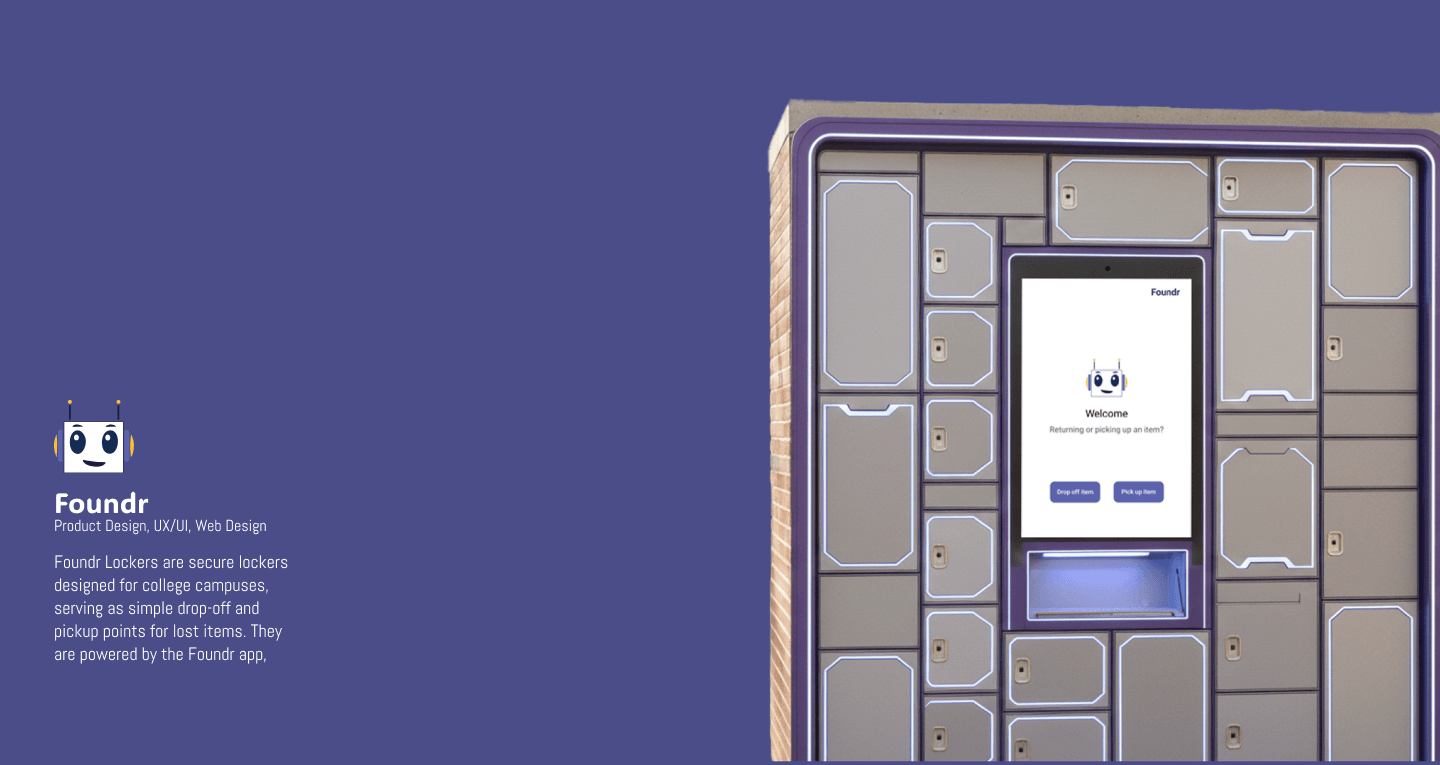 Foundr locker kiosk interface in context